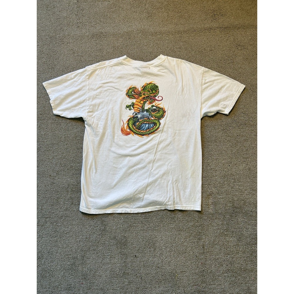 Vintage Y2K No Fear Shirt Mens XL White Skate Dragon Spellout Grunge 90s RARE